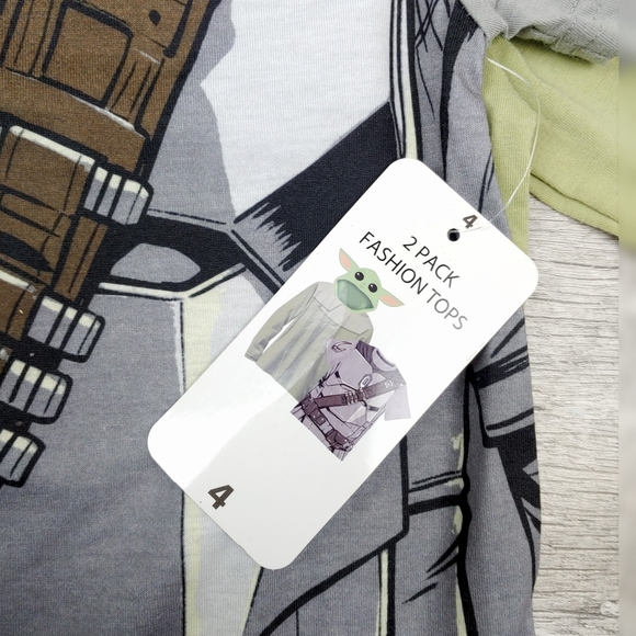 NWT Mandalorian 2pk T-Shirt Licensed Boys' Size 4 - Picture 5 of 8